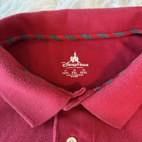 Disney Parks Polo Shirt Men's XXL 2XL Red Embroidered Mickey Mouse Short Sleeve - Picture 2 of 9